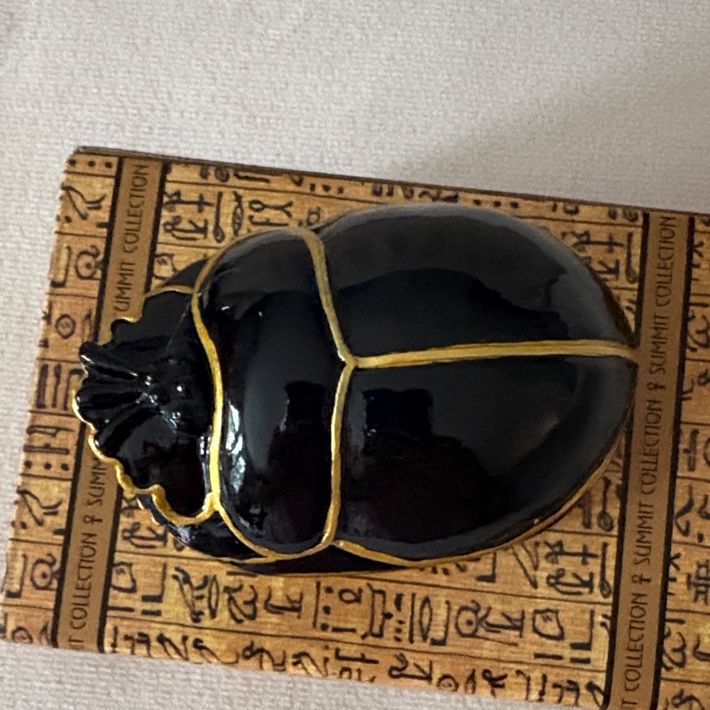 Black and Gold Scarab Figurine